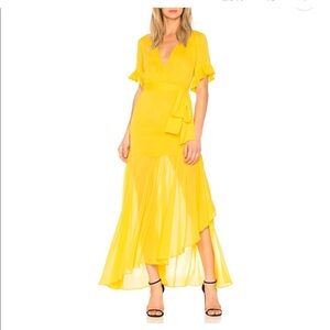 Revolve Privacy Please Yellow Cocktail Dress New maxi chiffon